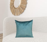 Transitional Teal Quilted Throw Pillow