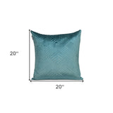 Transitional Teal Quilted Throw Pillow