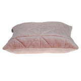 Pink Chunky Geo Stitched Velvet Decorative Throw Pillow