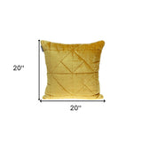 Yellow Chunky Geo Stitched Velvet Decorative Throw Pillow