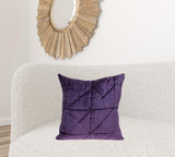 Purple Chunky Geo Stitched Velvet Decorative Throw Pillow