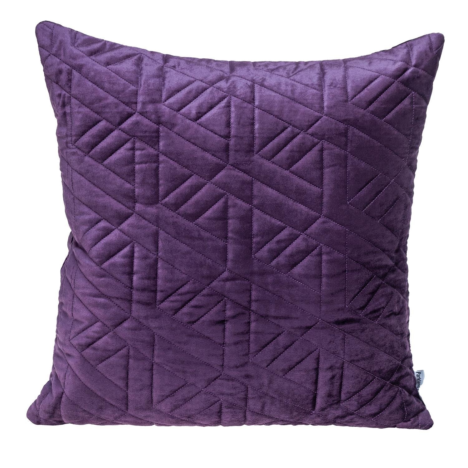 Purple Velvet Quilted Throw Pillow