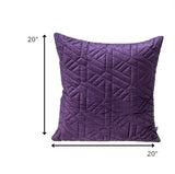 Purple Velvet Quilted Throw Pillow