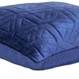 Blue Velvet Quilted Throw Pillow