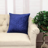 Blue Velvet Quilted Throw Pillow