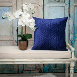 Blue Velvet Quilted Throw Pillow