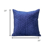 Blue Velvet Quilted Throw Pillow