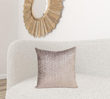 Taupe Velvet Quilted Throw Pillow