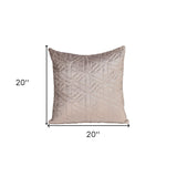 Taupe Velvet Quilted Throw Pillow