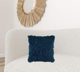 18" Blue Boho Textured Modern Throw Pillow