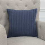 Blue Knit Sweater Stripe Down Throw Pillow