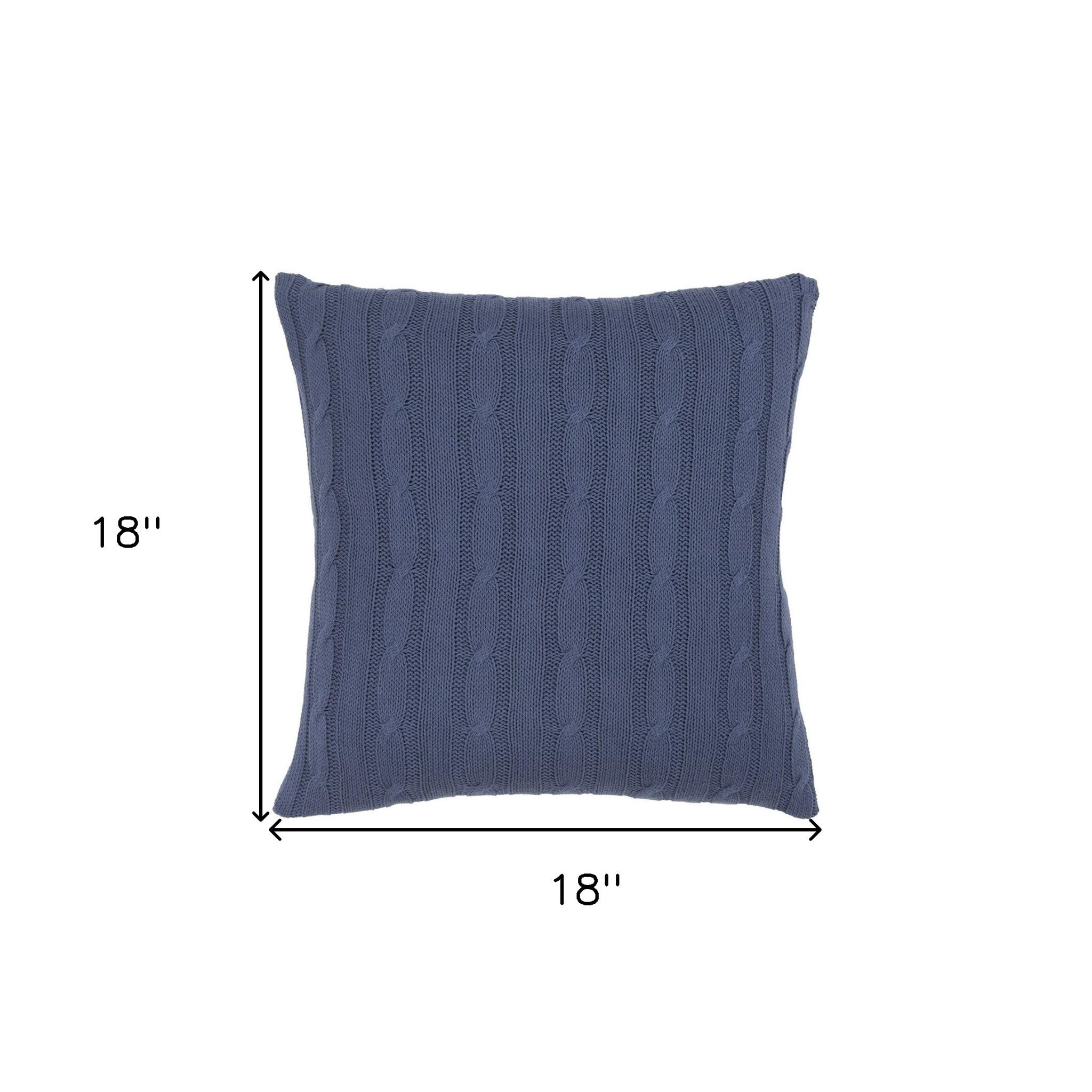 Blue Knit Sweater Stripe Down Throw Pillow