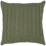 Olive Green Knit Sweater Stripe Down Throw Pillow