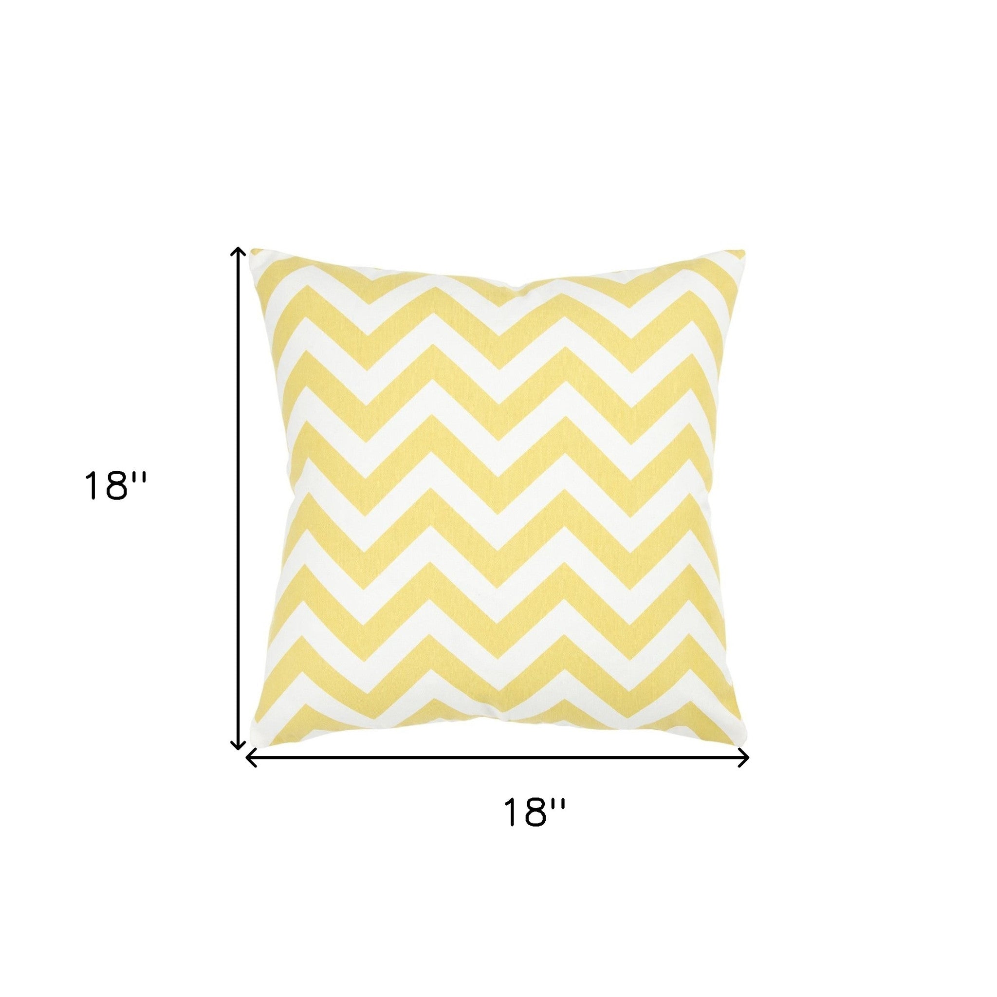 Yellow Ivory Chevron Down Filled Throw Pillow