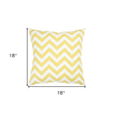 Yellow Ivory Chevron Down Filled Throw Pillow