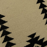 Black Beige Mod Tribal Down Filled Throw Pillow