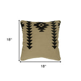 Black Beige Mod Tribal Down Filled Throw Pillow