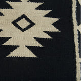 Black Beige Tribal Woven Down Filled Throw Pillow