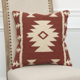 Red Beige Tribal Woven Down Filled Throw Pillow