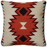 Ivory Orange Kilim Down Filled Throw Pillow