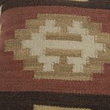 Brown Beige Tribal Down Filled Throw Pillow