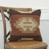 Brown Beige Tribal Down Filled Throw Pillow