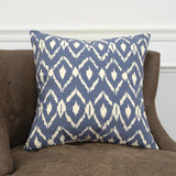 Blue Natural Ikat Down Filled Throw Pillow