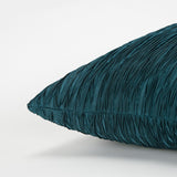 Dark Teal Blue Crinkle Down Filled Throw Pillow