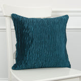 Dark Teal Blue Crinkle Down Filled Throw Pillow