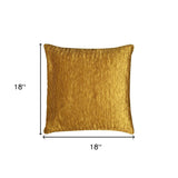 Gold Crinkle Down Filled Throw Pillow