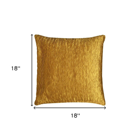 Gold Crinkle Down Filled Throw Pillow