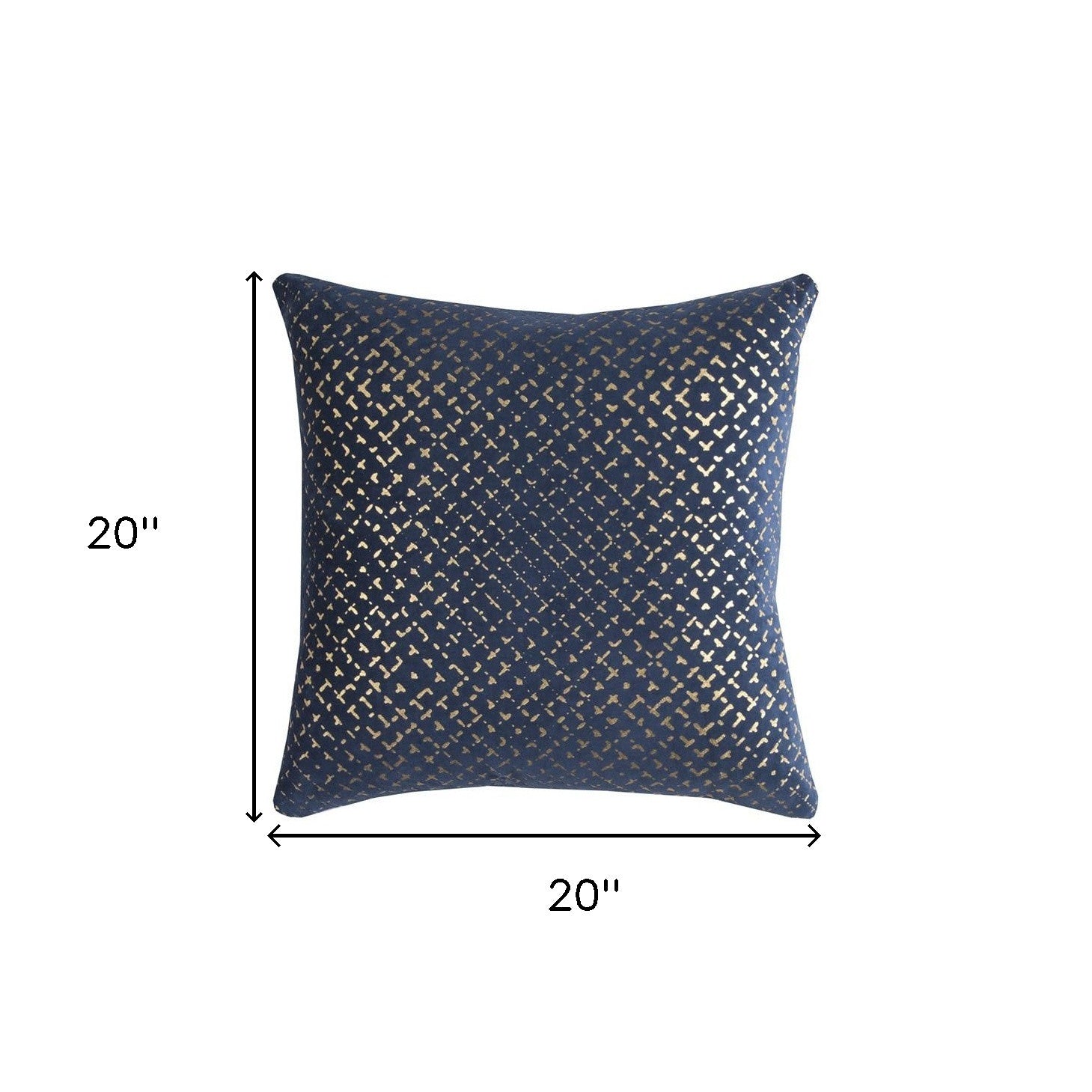 Navy Gold Cross Hatch Pattern Throw Pillow