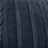 22" Navy Textural Striped Throw Pillow