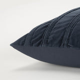 22" Navy Textural Striped Throw Pillow