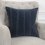 22" Navy Textural Striped Throw Pillow