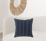 22" Navy Textural Striped Throw Pillow