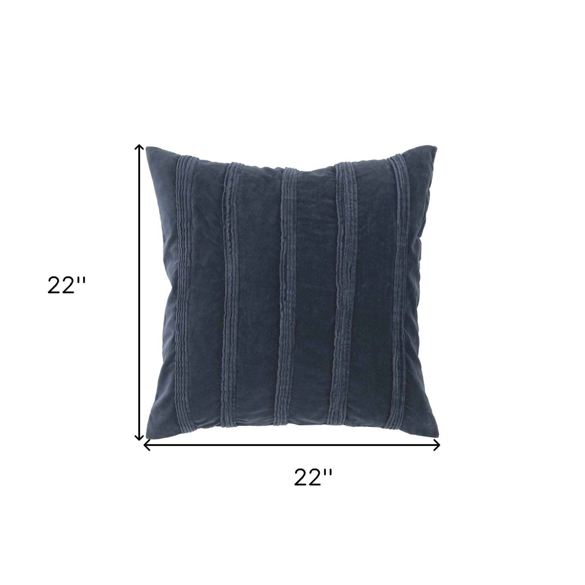 22" Navy Textural Striped Throw Pillow