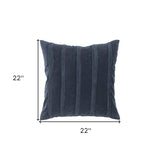 22" Navy Textural Striped Throw Pillow