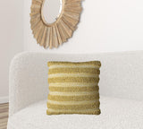 Beige Yellow Looping Striped Throw Pillow