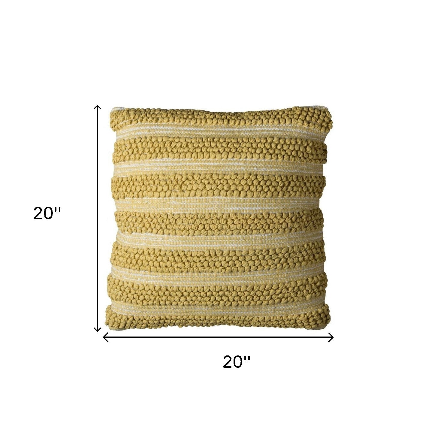 Beige Yellow Looping Striped Throw Pillow