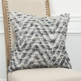 Gray White Chevron Dimensional Throw Pillow