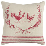 Red Distressed Farmhouse Throw Pillow