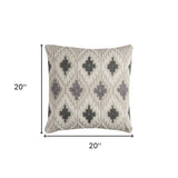 Gray Beige Classic Ikat Pattern Throw Pillow