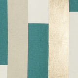 Teal Gold Metallic Stripe Throw Pillow