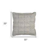 Blue Beige Distressed Block Throw Pillow