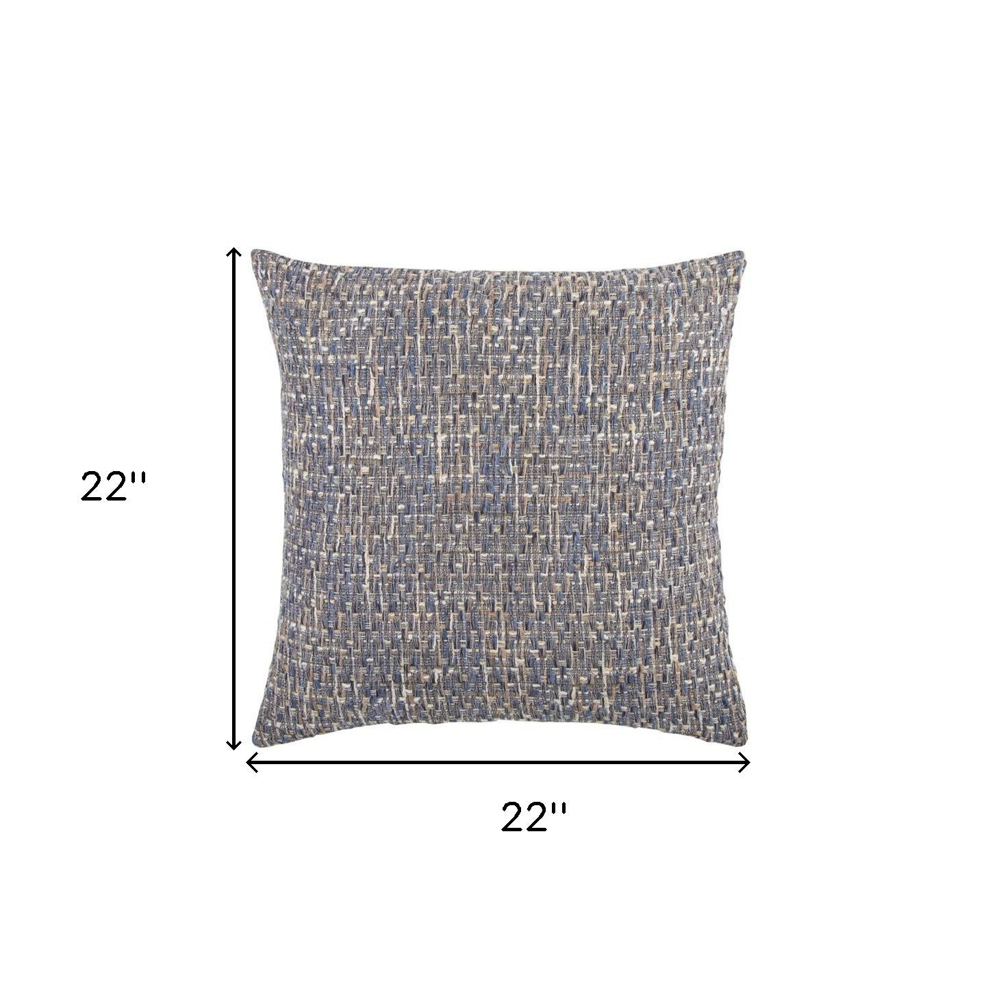 Blue Gray Metallic Nubby Textured Throw Pillow