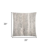 Gray Silver Metallic Tonal Print Throw Pillow