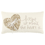 11" X 21" Ivory Home is Where the Heart Is Throw Pillow