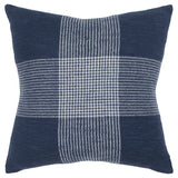 Indigo White Plaid Pattern Throw Pillow