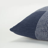 Indigo White Plaid Pattern Throw Pillow